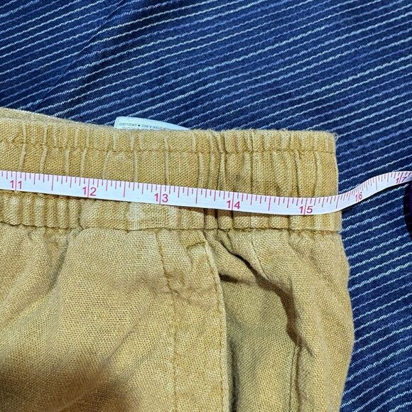Old Navy Linen Pants Womens M Mustard Yellow Elastic Waist Boho Coastalcore - Picture 7 of 9